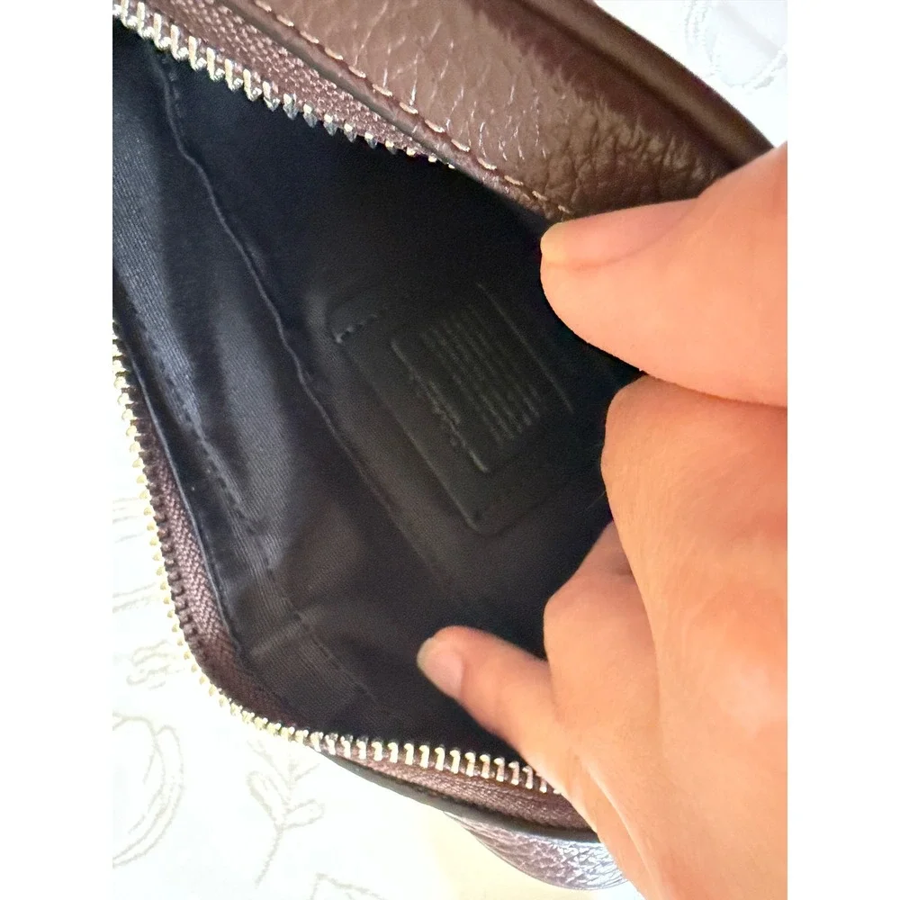 Coach Crossbody Bag Dark Brown Pebbled Leather Small Messenger C4148